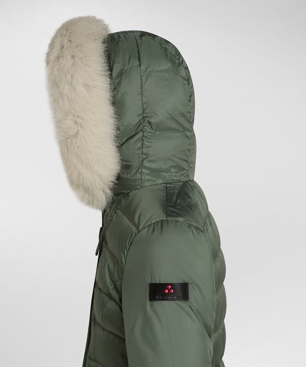 Long quilted down jacket with fur - Peuterey