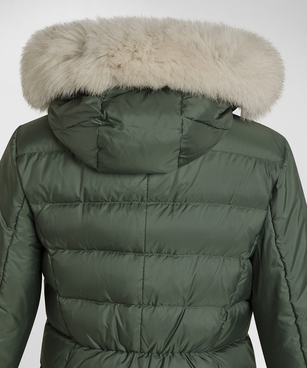 Long quilted down jacket with fur - Peuterey