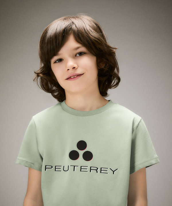 T-shirt con lettering ombreggiato in gomma - Peuterey