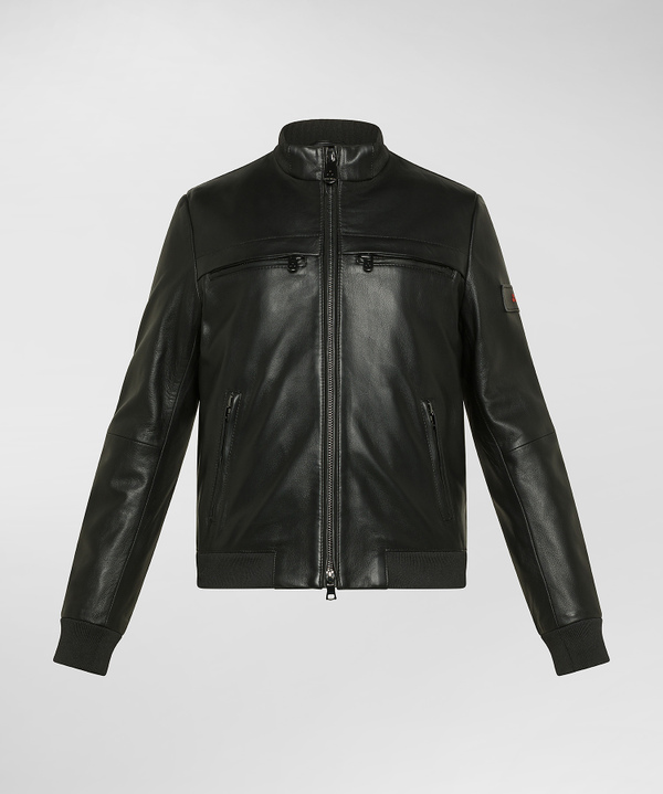 Padded leather biker jacket - Peuterey