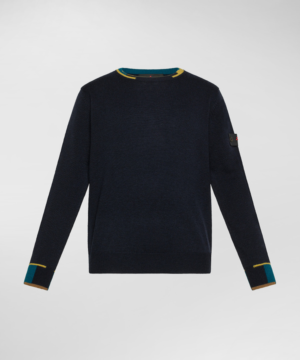 Wool and polyester sweater with coloured details - Peuterey