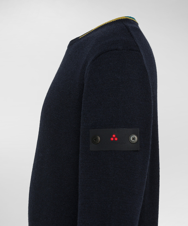 Wool and polyester sweater with coloured details - Peuterey