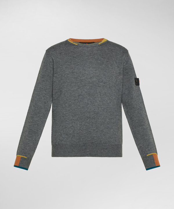 Wool and polyester sweater with coloured details - Peuterey