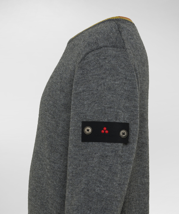 Wool and polyester sweater with coloured details - Peuterey