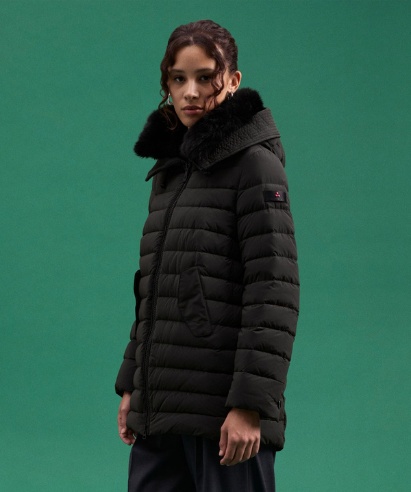 Long down jacket with matching colour fur - Peuterey