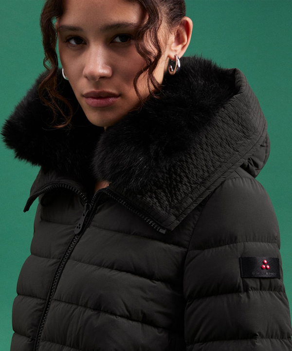 Long down jacket with matching colour fur - Peuterey