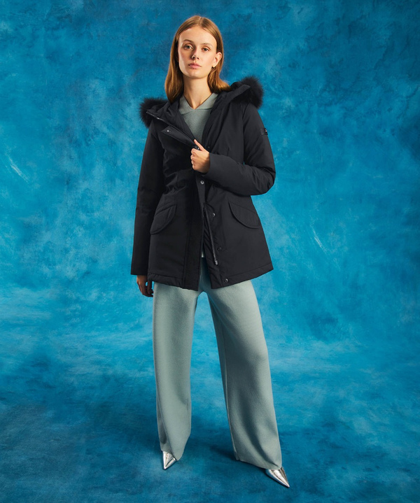 Slim fit jacket with matching colour fur - Peuterey
