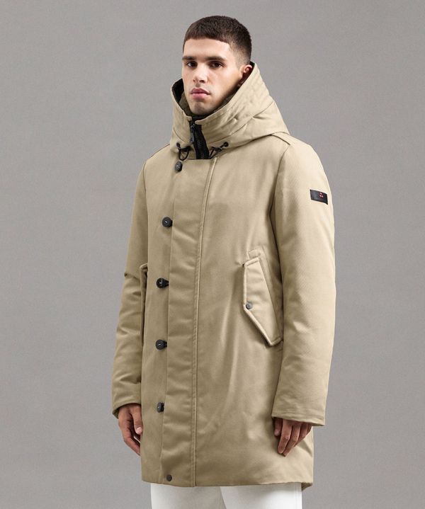 Parka Resistente In Tessuto Made In Italy Con Pelliccia - Peuterey