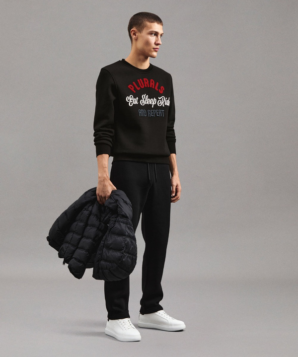 RUNDHALS-SWEATSHIRT AUS ANGERAUTER BAUMWOLLE - Peuterey