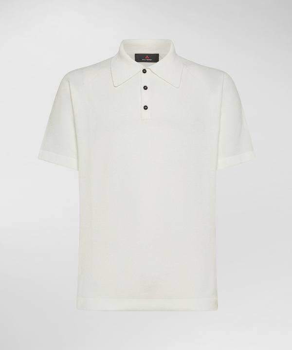 Poloshirt aus Baumwoll-Nylon-Trikot mit Frottee-Effekt - Peuterey
