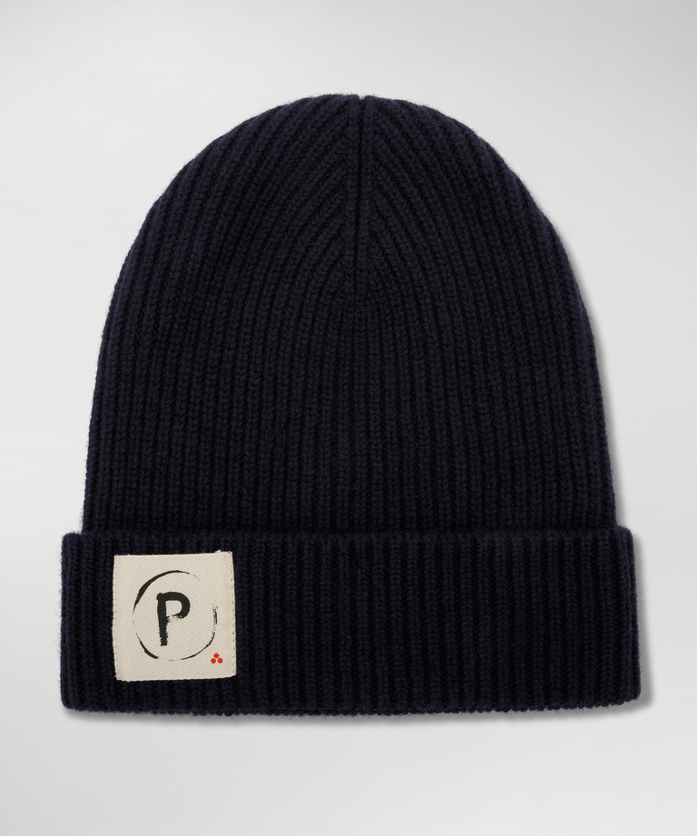 Wool blend tricot hat with Peuterey.Plurals logo - Scarves, Beanies and Washable Face Masks For Women | Peuterey