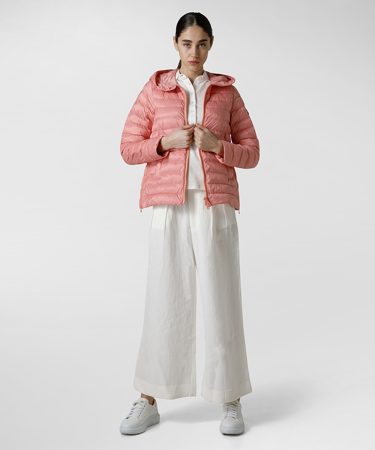 Regular fit eco-friendly down jacket with wide collar and hood - Spring-Summer 2022 Womenswear | Peuterey