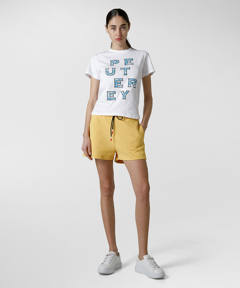 T-shirt in jersey di cotone con stampa lettering | Peuterey