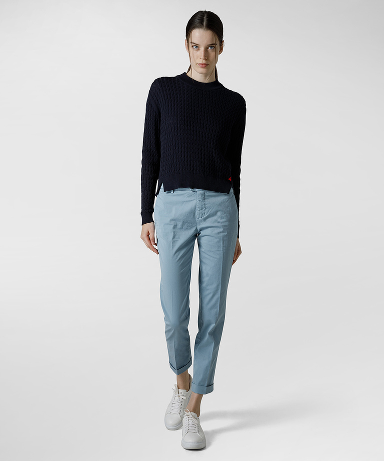 Garbardine stretch-cotton chino trousers - Clothing & Accessories | Peuterey