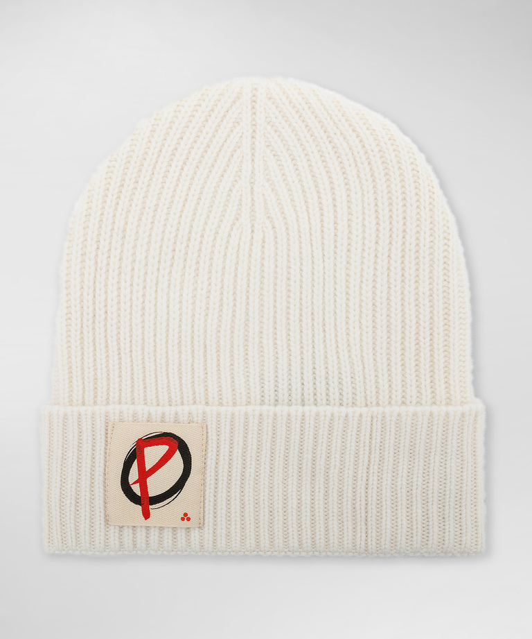Cashmere blend knitted hat with Peuterey Plurals logo | Peuterey