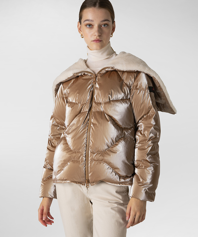 Quilted bomber with aviator-type hood - Jacket With Recycled Down Padding | Peuterey