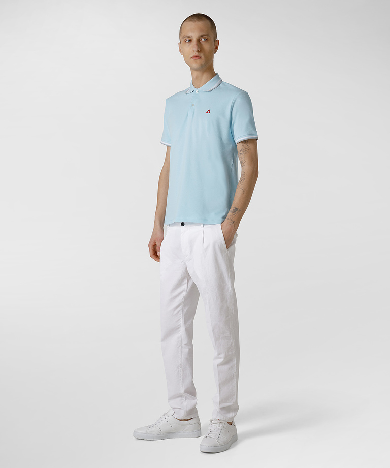 Short-sleeved polo shirt in stretch cotton. - Bestsellers | Peuterey
