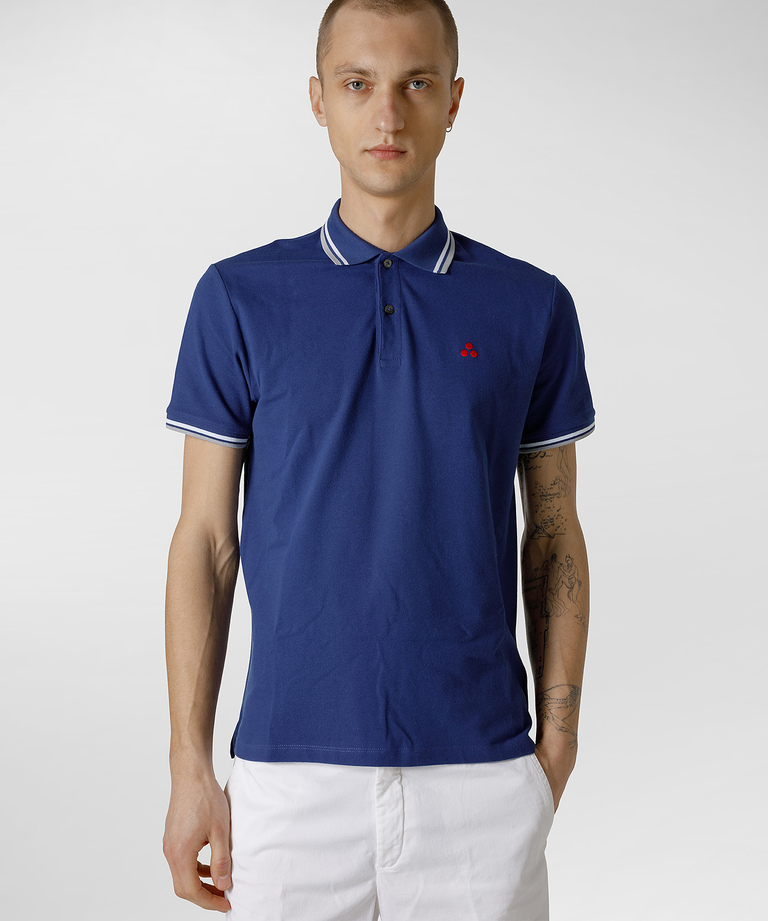 Short-sleeved polo shirt in stretch cotton. - sale man | Peuterey