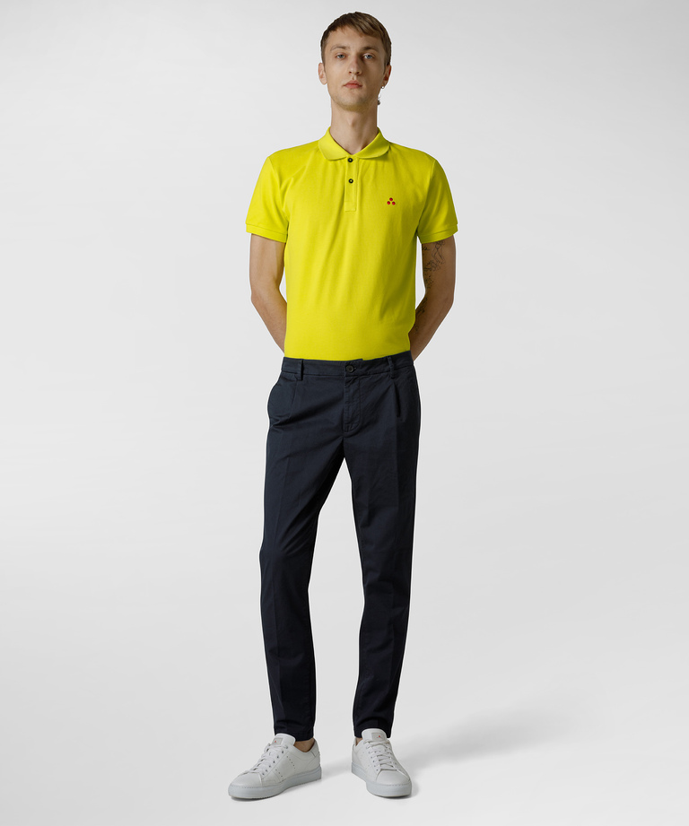 Piece-dyed gabardine-cotton trousers - Trousers | Peuterey