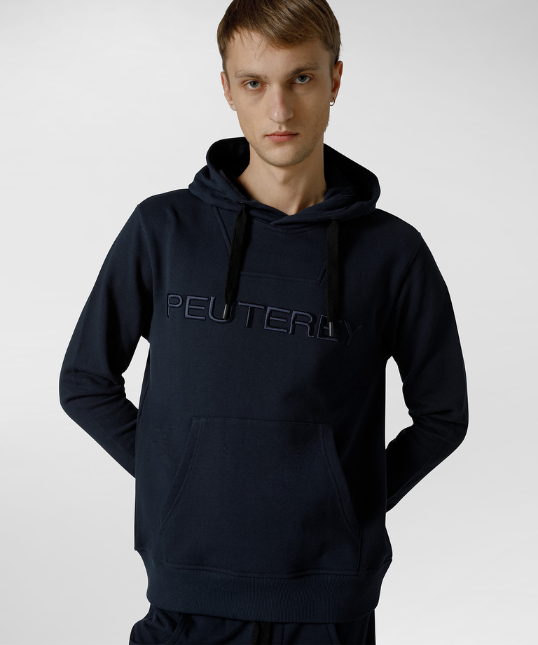 Hooded sweatshirt with front lettering - Bestsellers | Peuterey
