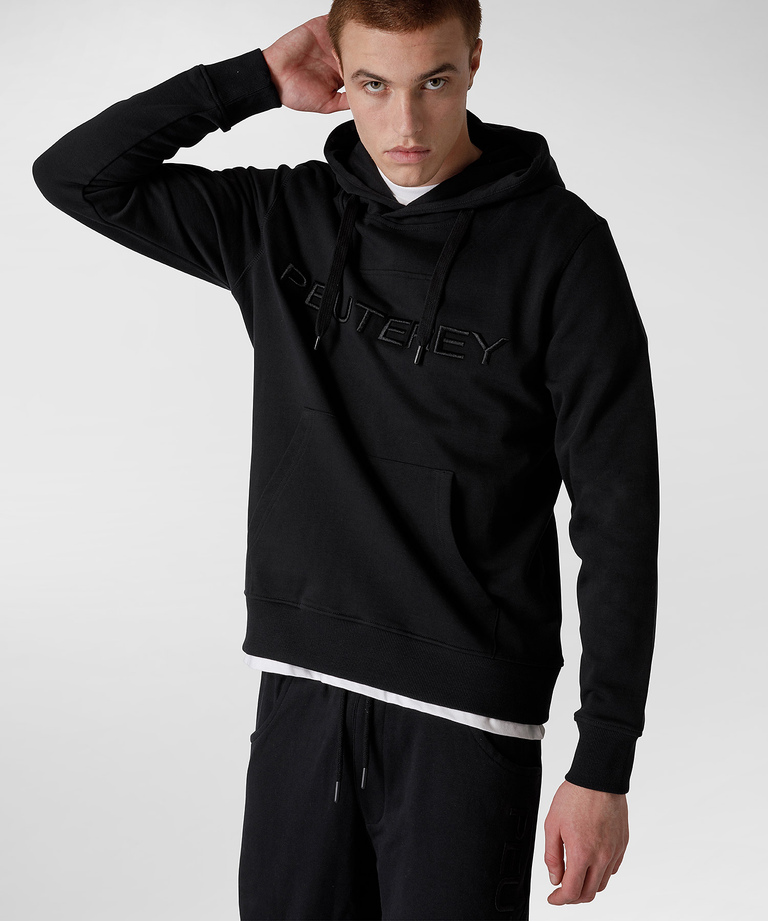 Sweatshirt with hood and lettering on its front | Peuterey