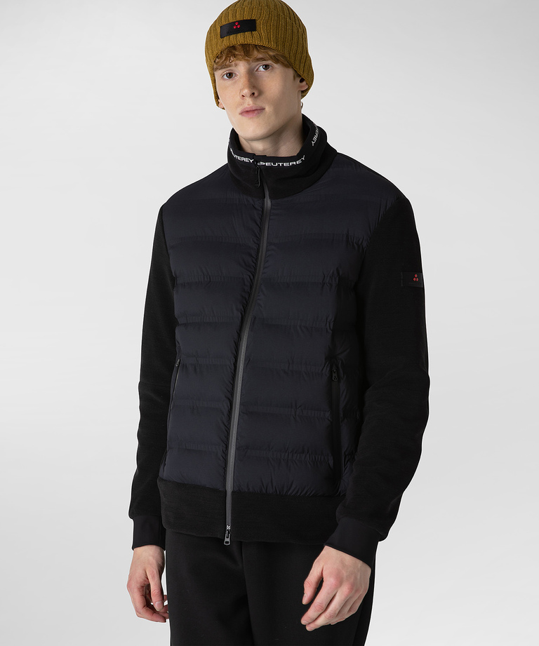 Dual-material stretch down proof bomber jacket - Down Jackets | Peuterey