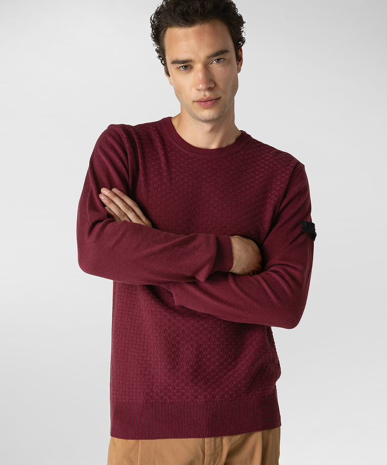 Round neck jumper with detachable personalisation - Elegant men's clothing - Special occasion apparel | Peuterey