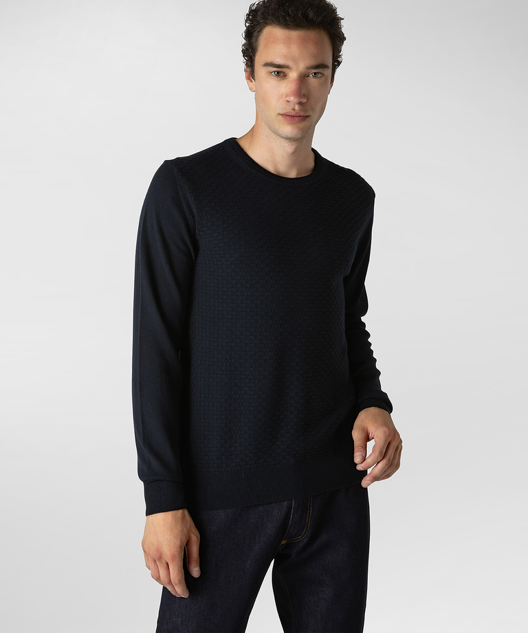 Pullover mit Rundhalsausschnitt und abnehmbarer Personalisierung - Herrenmode für besondere Anlässe - Elegante Kleidung | Peuterey