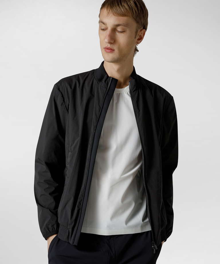 Stretch nylon bomber jacket with black graphic details - sale man | Peuterey