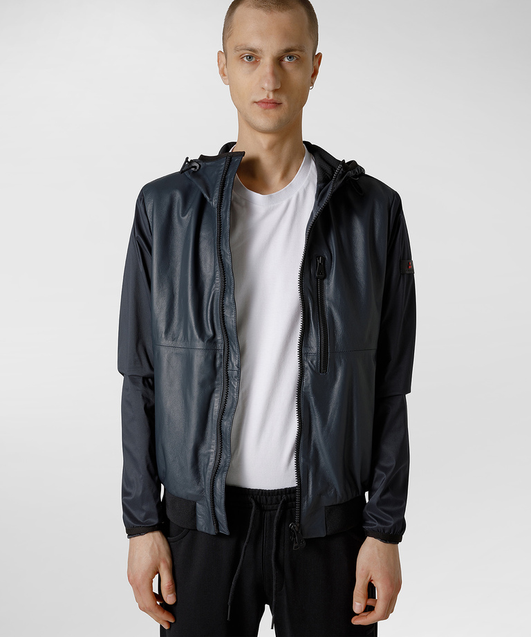 Smooth, dual material bomber jacket - Down Jackets | Peuterey