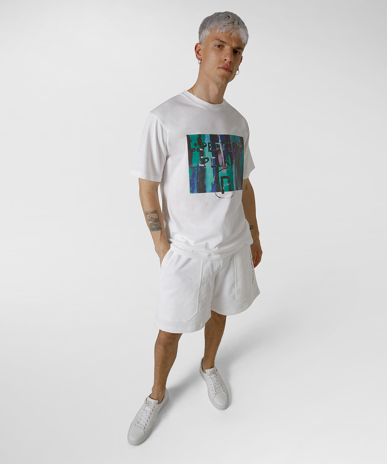 GOTS fabric t-shirt with front print - PLURALS COLLECTION  | Peuterey