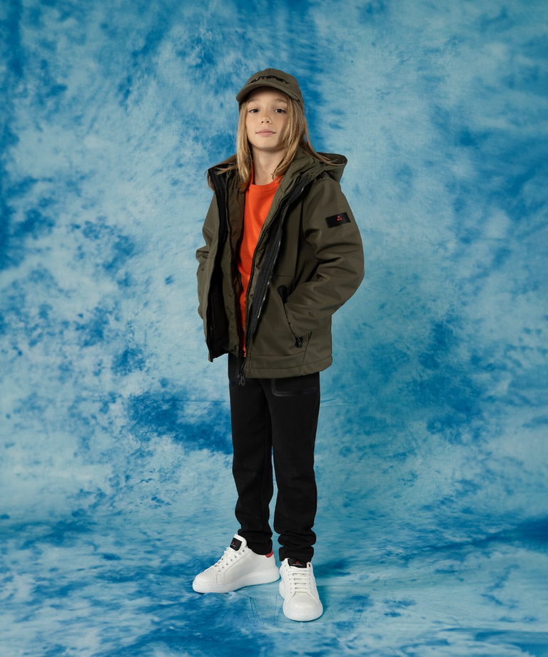 Smooth jacket with pockets and hood - Kids Outerwear | Peuterey