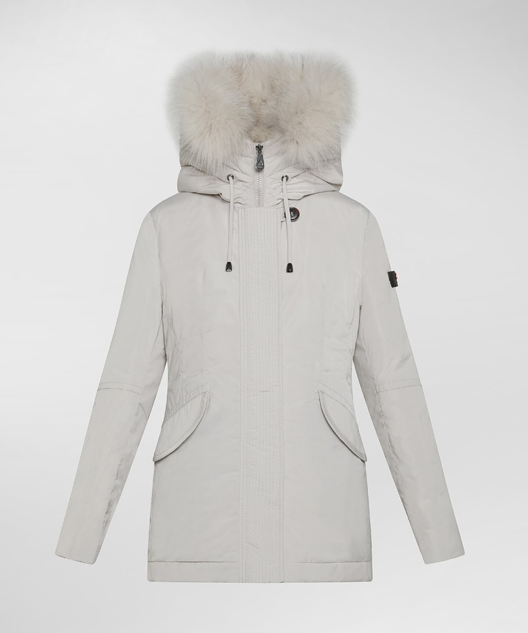 Water repellent down jacket with fur - Kids Outerwear | Peuterey