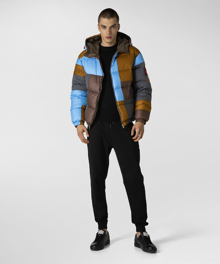 Limited edition color block down jacket - FW22 PEUTEREY RECYCLE Collection | Peuterey