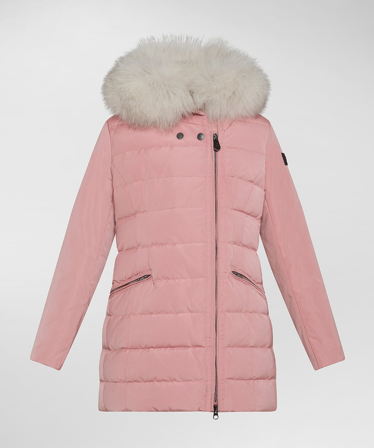 Slim down jacket with fur - Kids Outerwear | Peuterey