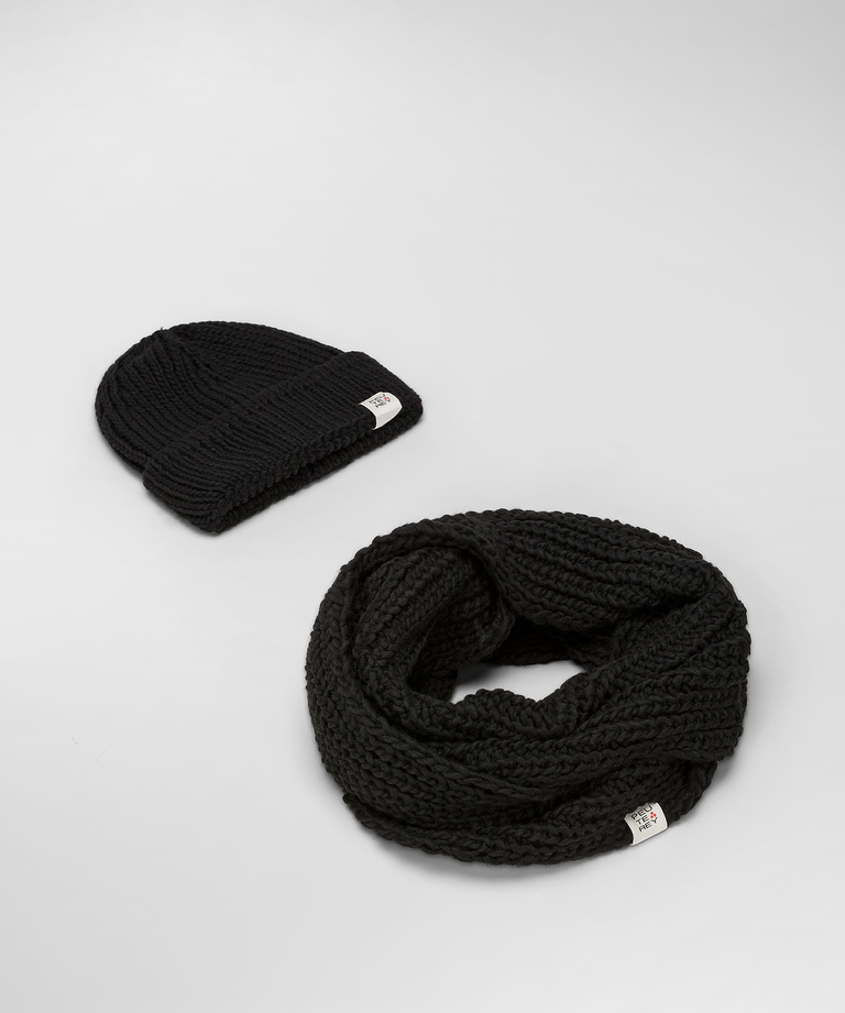 Wool blend hat and neckband set