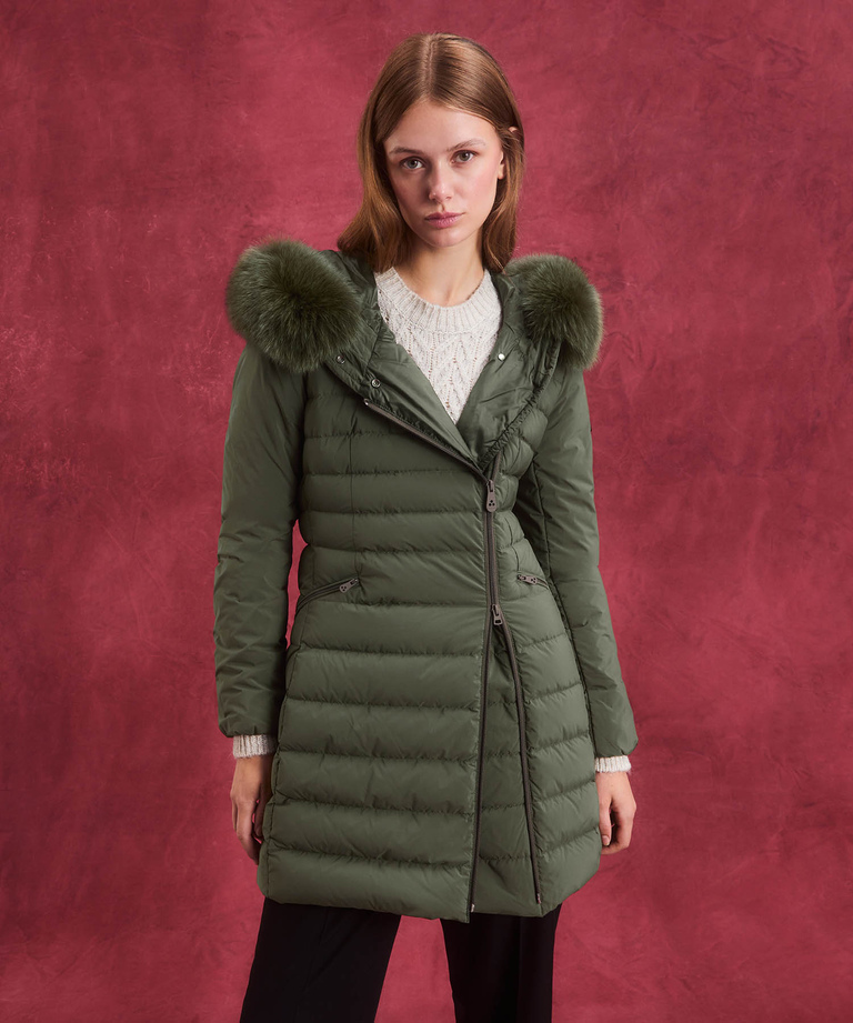 Slim down jacket with fur - Winter down jackets for women | Peuterey