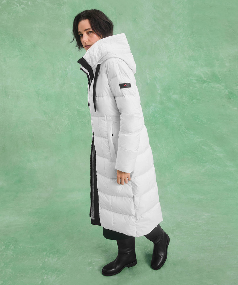 Long padded down jacket with recycled down - Long down jacket for women | Peuterey