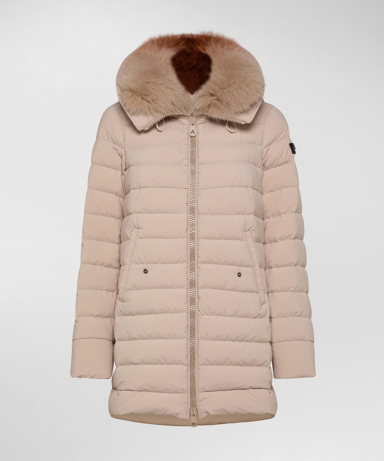 Long down jacket with fur in color tone - Winter down jackets | Peuterey