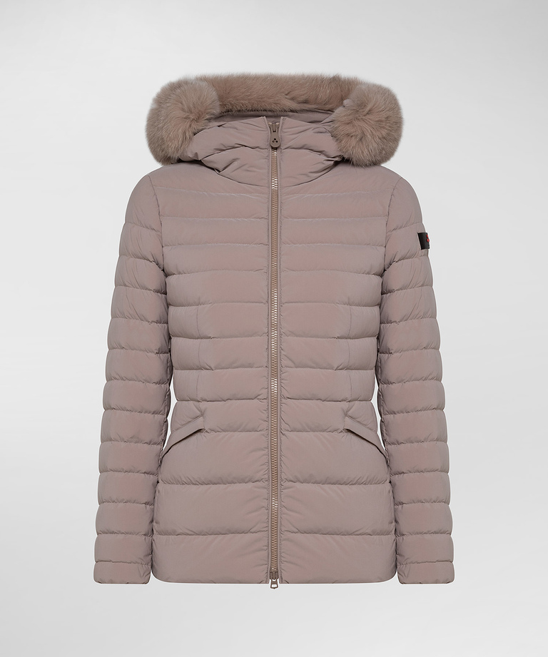 Slim down jacket with fur - Timeless and iconic womenswear | Peuterey