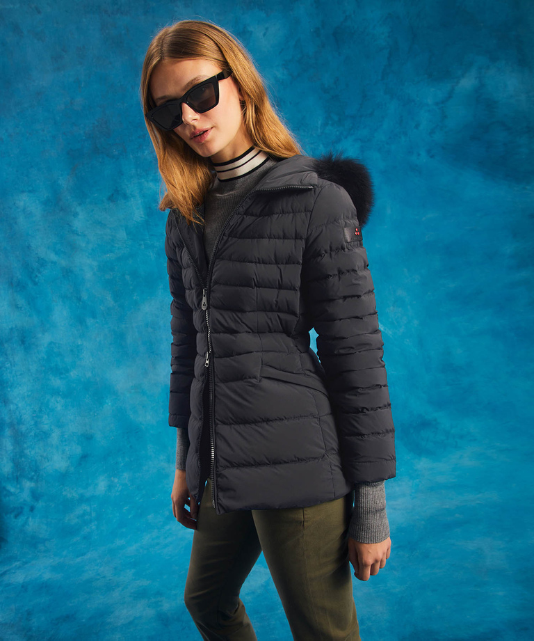 Slim down jacket with fur - Fall-Winter 2023 Womenswear Collection | Peuterey