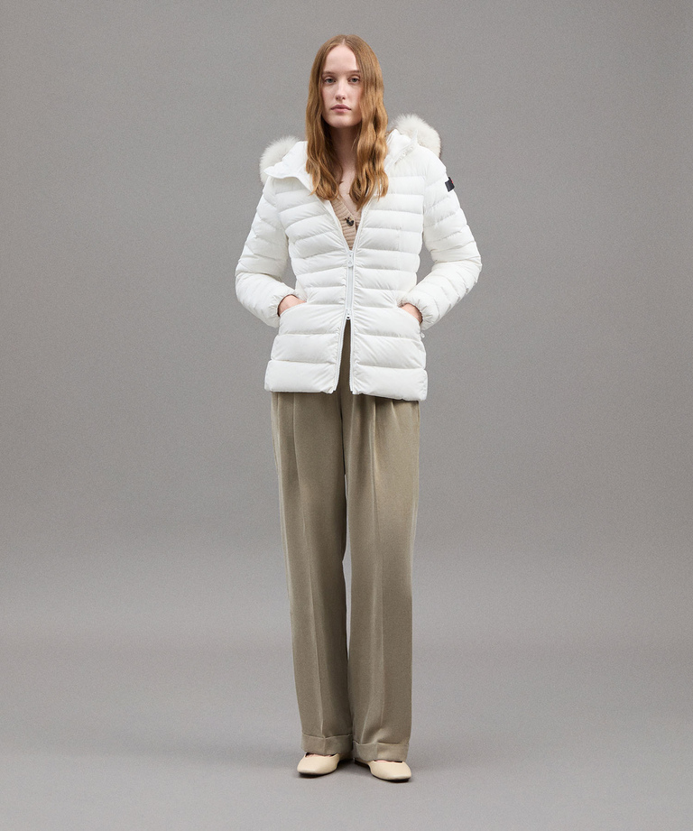 Slim down jacket with fur - Women's Sale | Peuterey