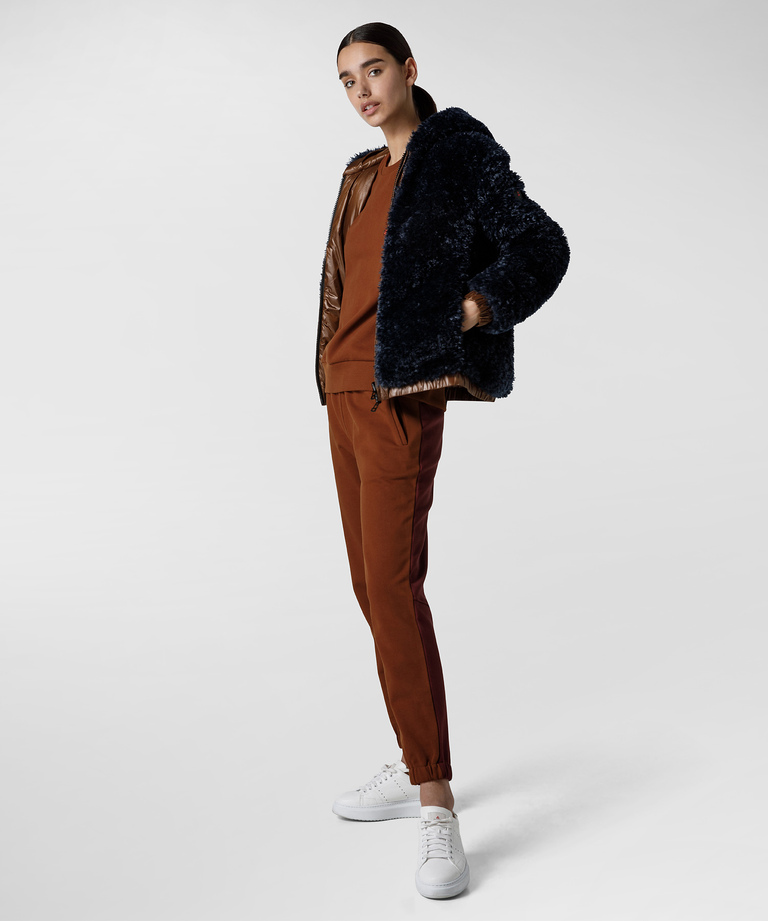 Faux fur and ripstop nylon bomber jacket - Down Jackets | Peuterey