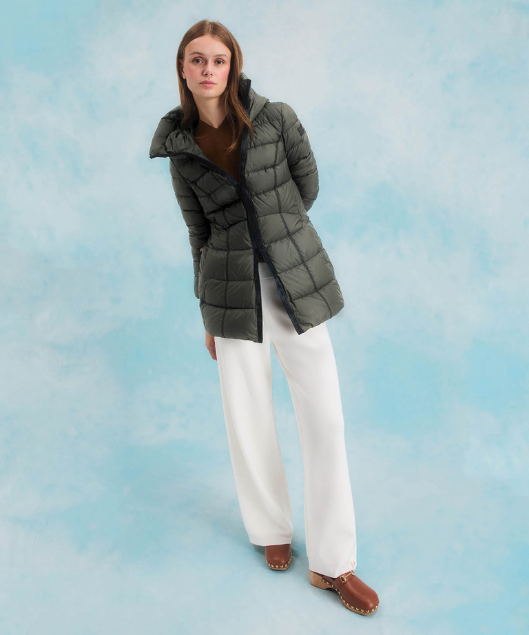Recycled fabric and down jacket - Long down jacket for women | Peuterey