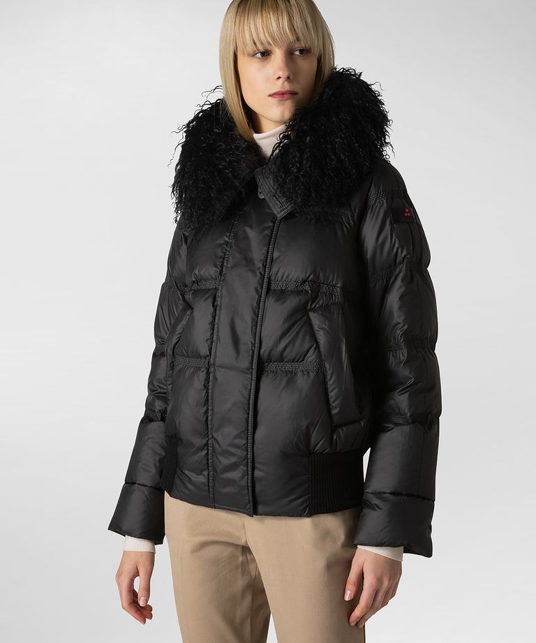 Bomber made of recycled fabric and down - Short down jacket for women | Peuterey