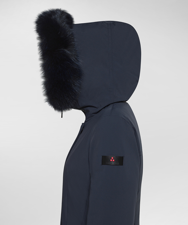 Giacca Slim Con Pelliccia In Tono Colore