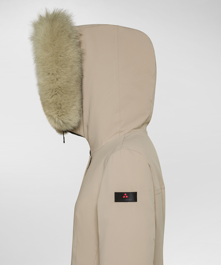 Giacca Slim Con Pelliccia In Tono Colore