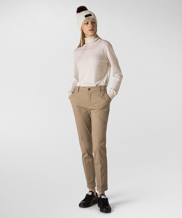 Gabardine stretch-cotton chino trousers - WOMEN'S TROUSERS | Peuterey