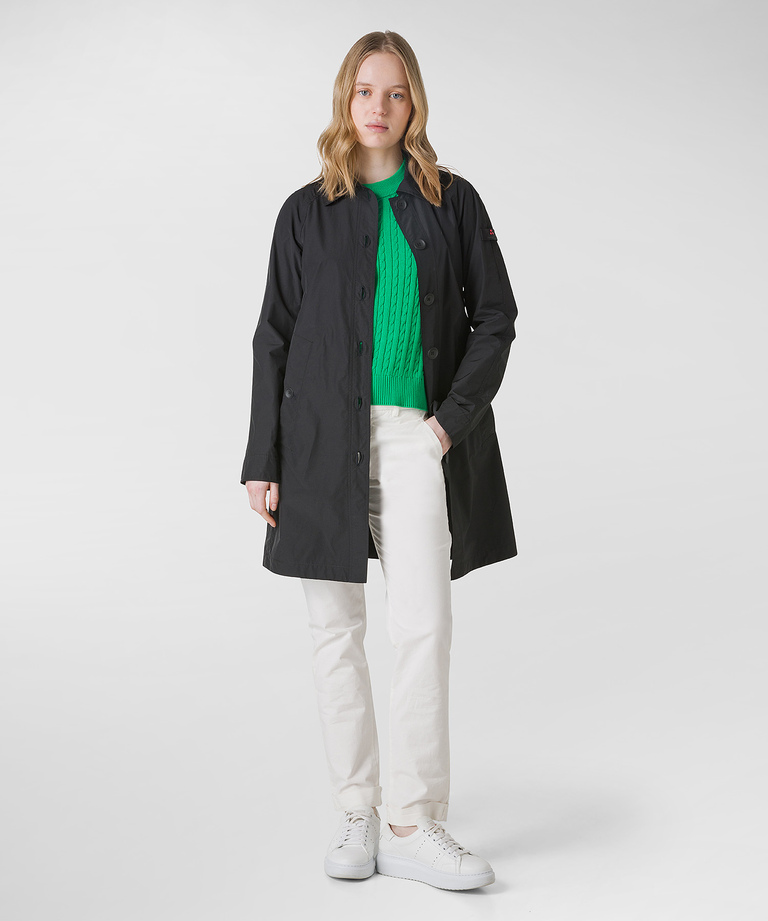 Shiny cotton and nylon trench - Long down jacket for women | Peuterey