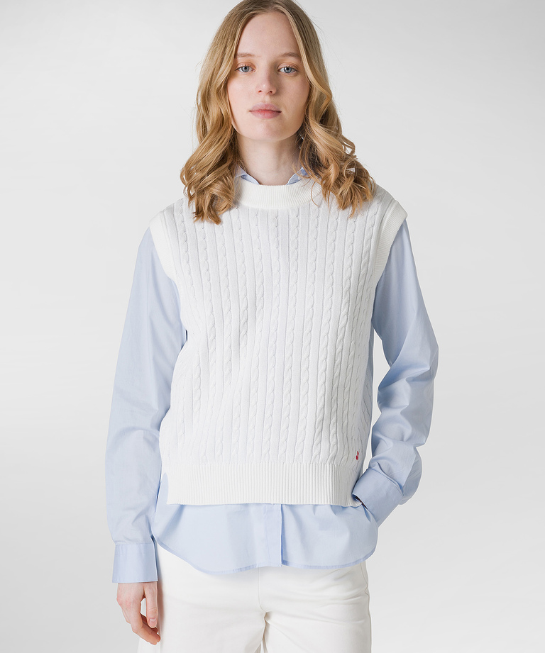 100% cotton knit vest - Top and Sweatshirts | Peuterey